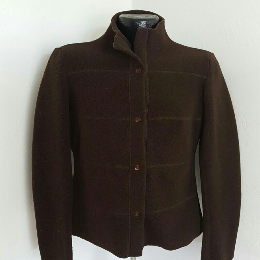 Ronen Chen button up cardigan brown women long sleeve size 3
